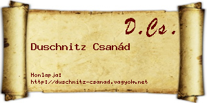 Duschnitz Csanád névjegykártya
